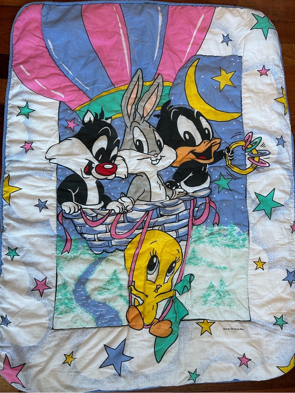 Vintage 90’s Looney Tunes Baby Quilt 1996